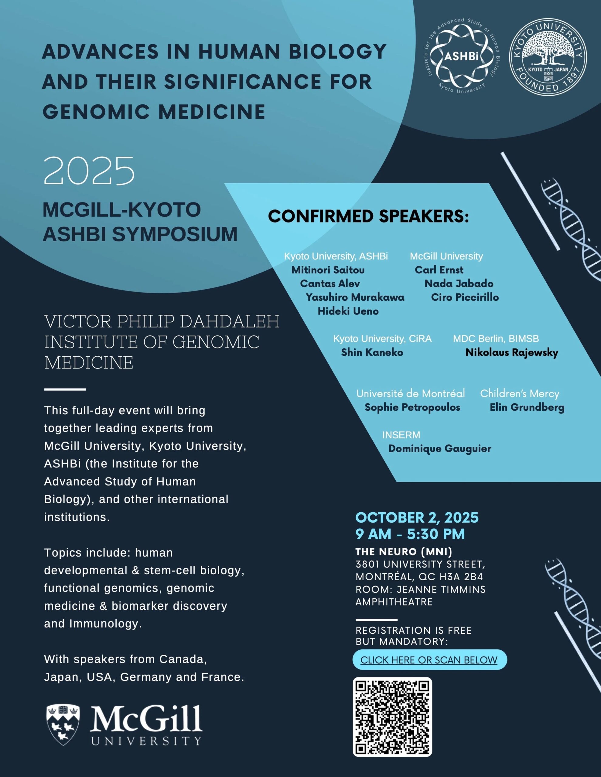 10月2日2025McGill–Kyoto–ASHBi symposiumに金子教授が登壇しました